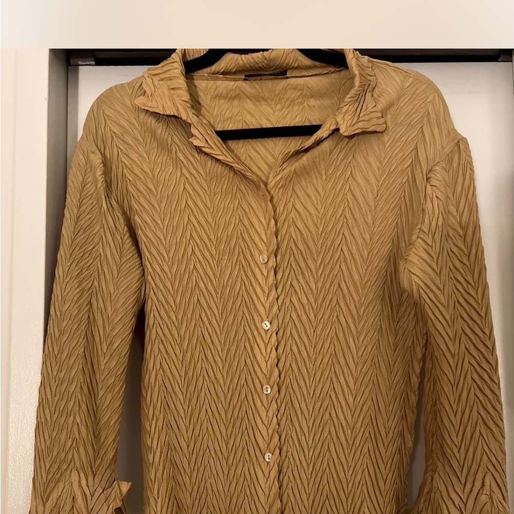 Textured Button-Up Shirt